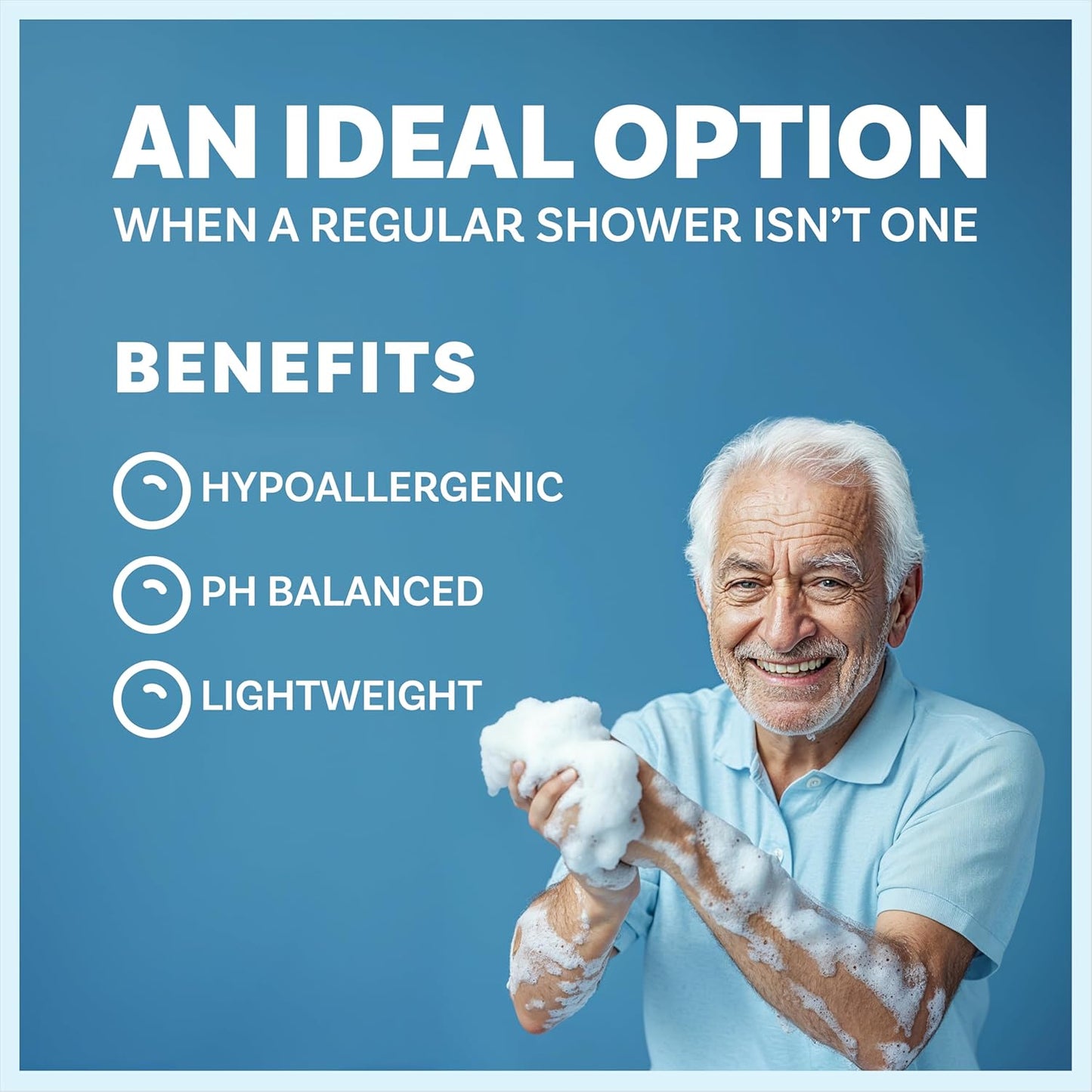 ✨Disposable Rinse Free Bathing Wipes - 25 Pack - All-in-1 Single Use Shower Wipes, Simply Dampen, Lather, and Dry Without Shampoo or Rinsing💧