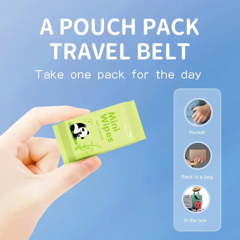 🌿 Mini Wet Wipes · Keep Clean Anytime, Anywhere