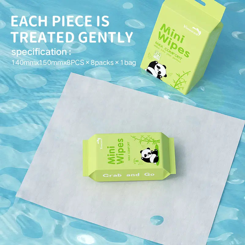 🌿 Mini Wet Wipes · Keep Clean Anytime, Anywhere