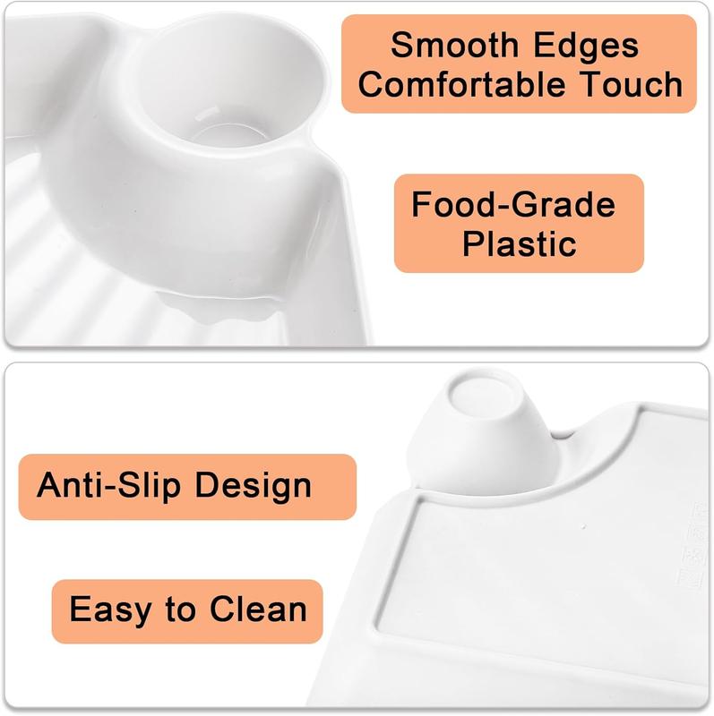 🍽️5-Pcs Divided Serving Plates with Dip Containers