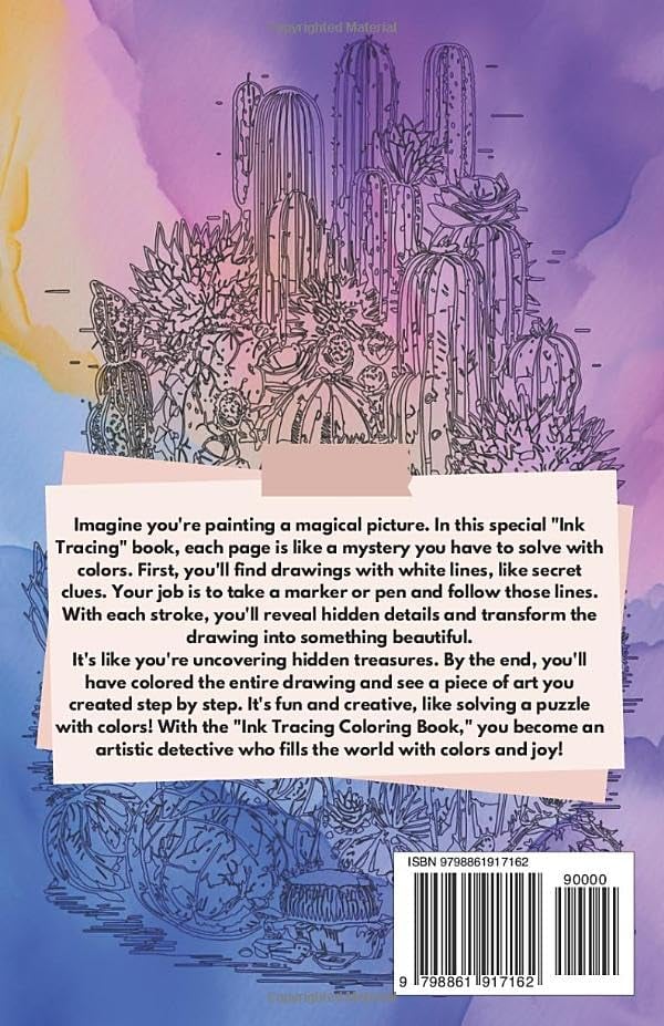 🎨✏️Ink Tracing Coloring Book - For Beginners & Stress Relief