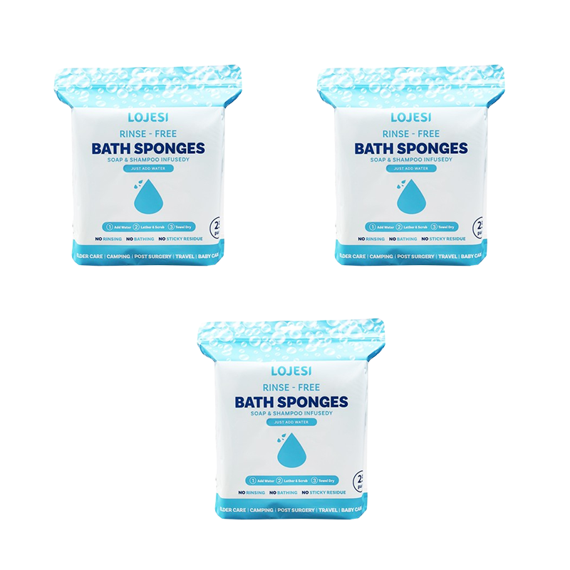 ✨Disposable Rinse Free Bathing Wipes - 25 Pack - All-in-1 Single Use Shower Wipes, Simply Dampen, Lather, and Dry Without Shampoo or Rinsing💧