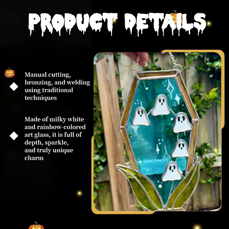 👻Stained Glass Spooky Ghost Lava Lamp Suncatcher