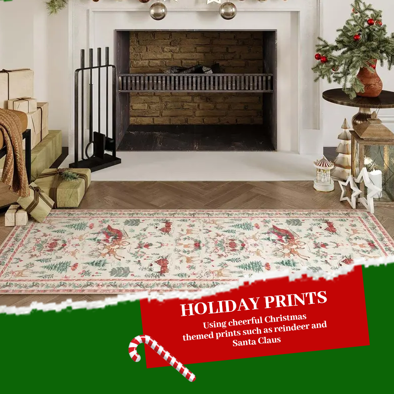 🦌 Christmas Deer Santa Rug