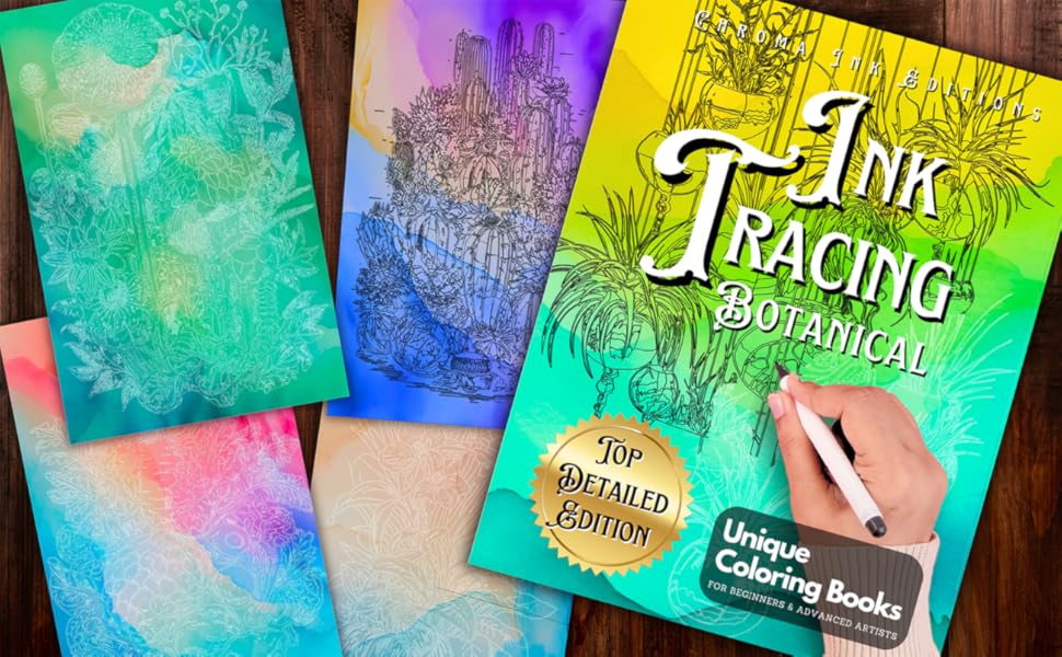 🎨✏️Ink Tracing Coloring Book - For Beginners & Stress Relief