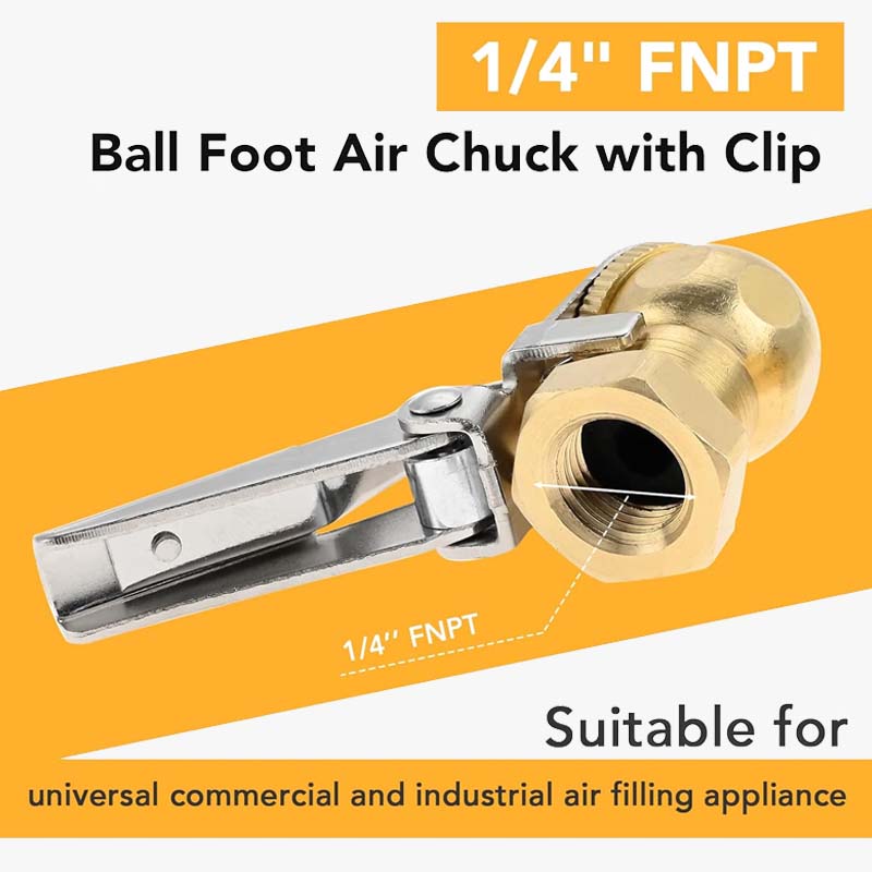 🚗 Tire Air Inflator Chuck – Quick Lock & Release