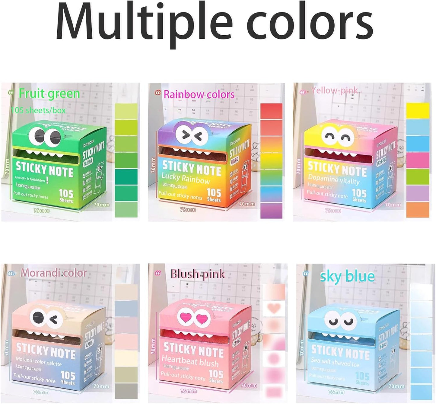๐๐Cute Monster Pattern Sticky Note (105 Sheets/Roll)