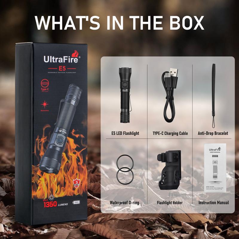 🔦💡E5 Tactical EDC Flashlight with Holster