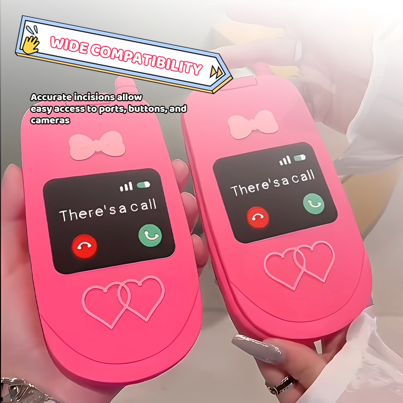 📱Cute Cartoon Flip Mirror Vintage Phone Case