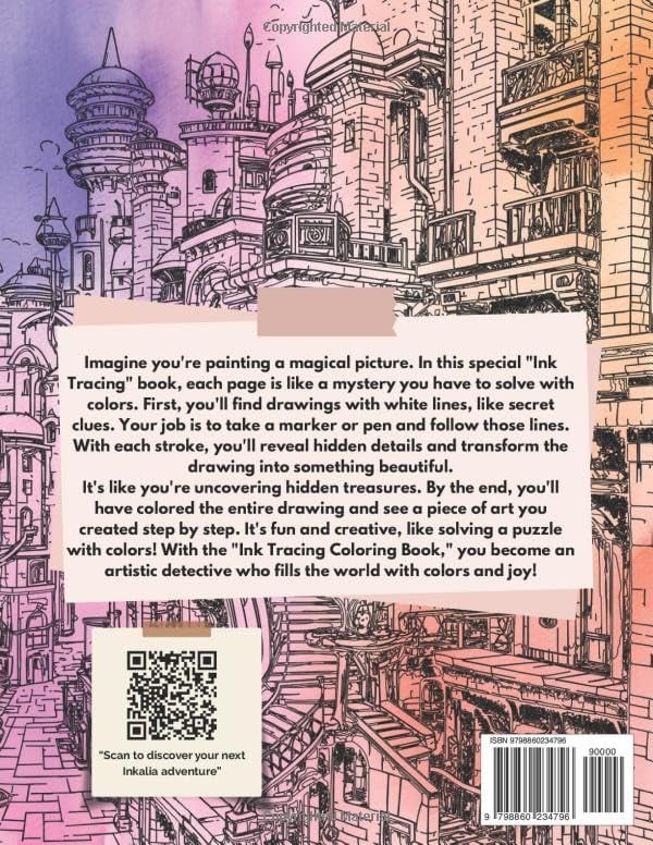 🎨✏️Ink Tracing Coloring Book - For Beginners & Stress Relief