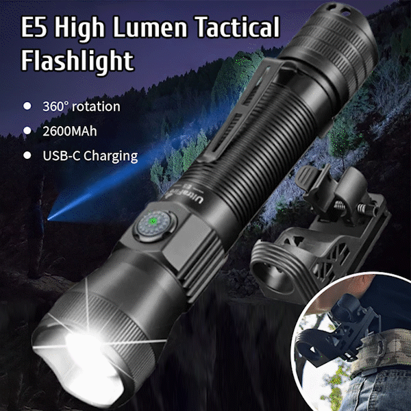 🔦💡E5 Tactical EDC Flashlight with Holster