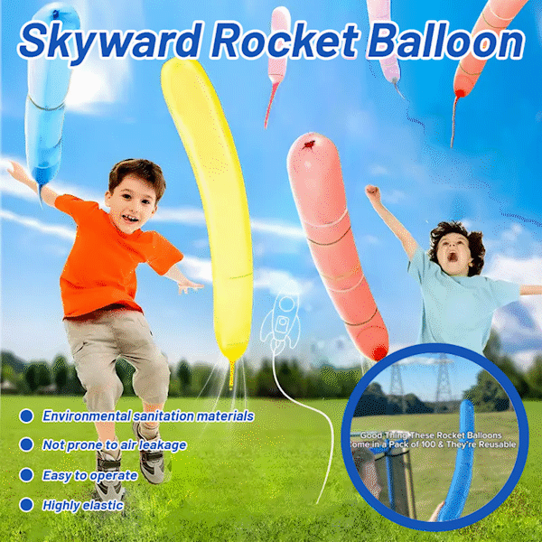 🚀 100-Pack Rocket Balloons with Pump