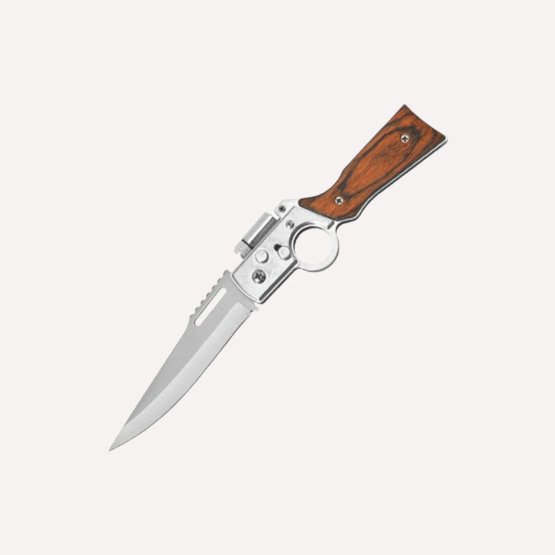 🔥 Tactical Outdoor Folding Knife with Built-In Flashlight