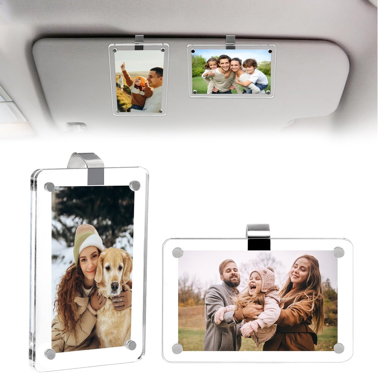 šAcrylic Magnetic Car Sun Visor Photo Clip ā Drive Safe, Youāre Loved