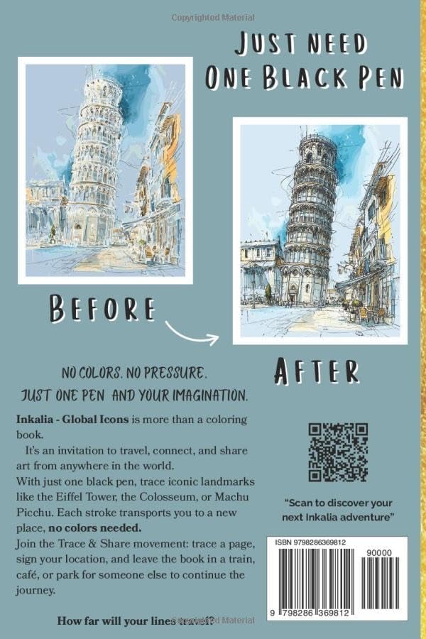 🎨✏️Ink Tracing Coloring Book - For Beginners & Stress Relief