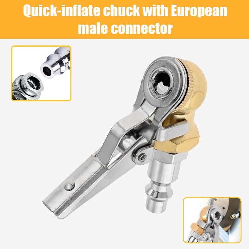 🚗 Tire Air Inflator Chuck – Quick Lock & Release
