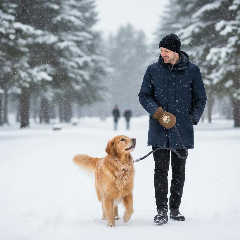 🐾Dog Leash with Built-In Thermal Mitten