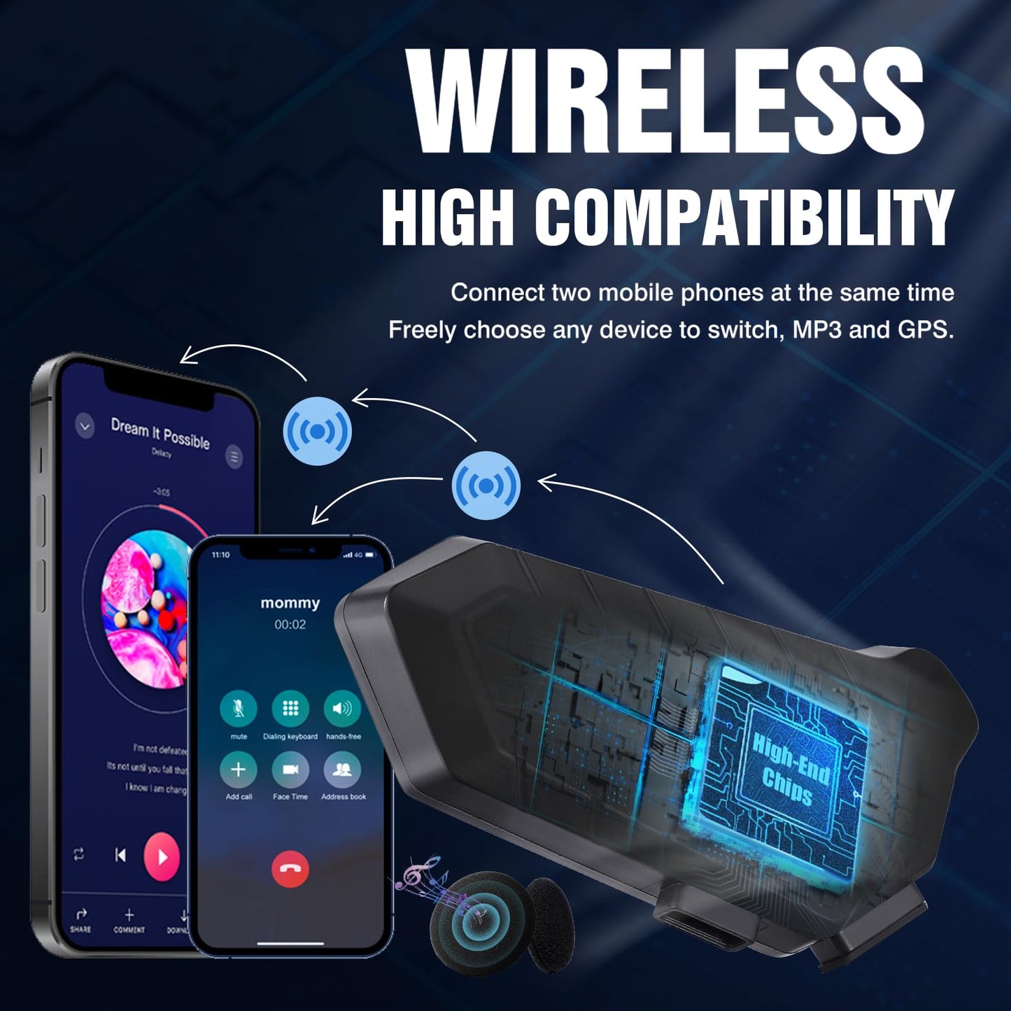 ⏰Limited stock!🔥Motorcycle helmet wireless Bluetooth headset