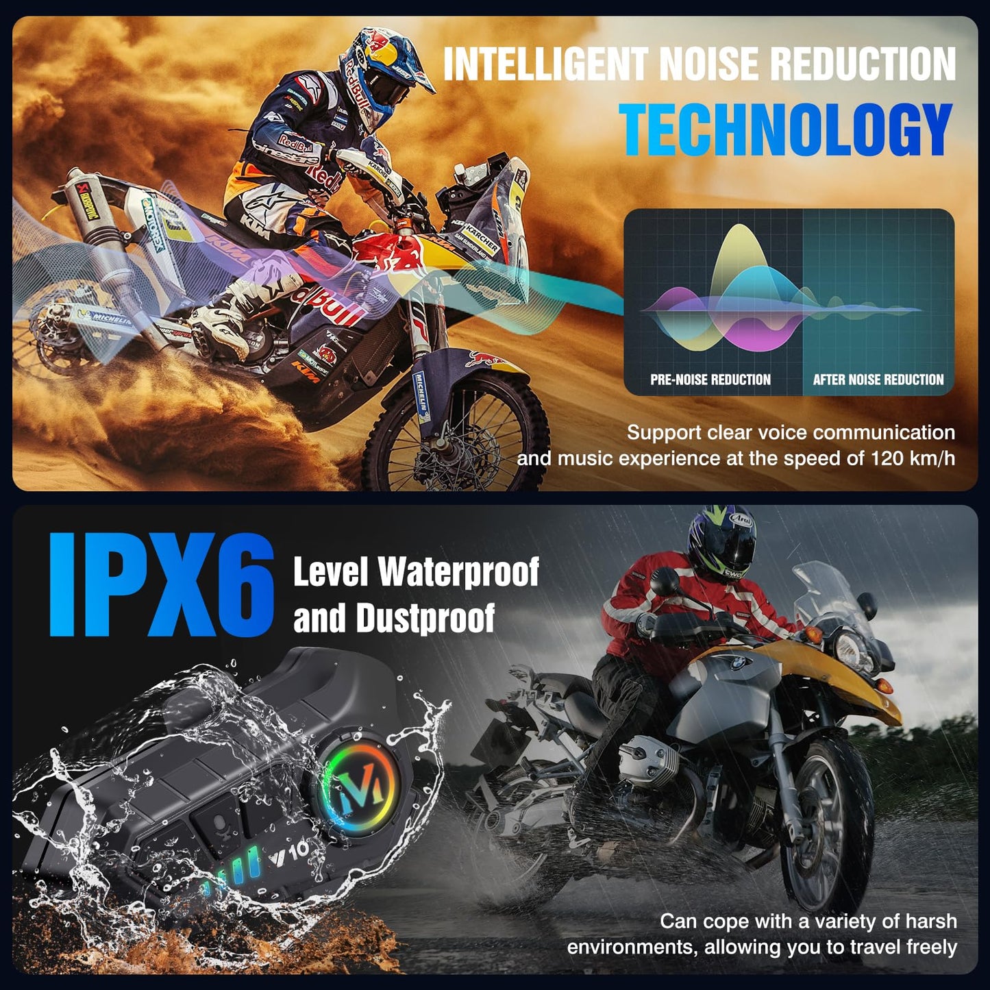 ⏰Limited stock!🔥Motorcycle helmet wireless Bluetooth headset