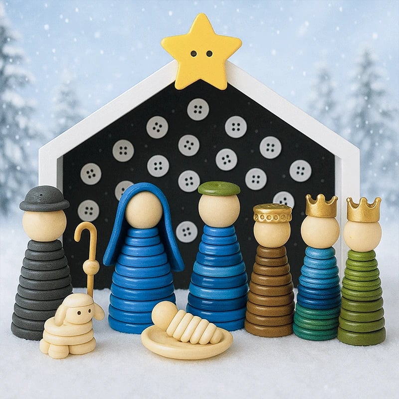 🔥LAST DAY 49% OFF-✝️DIY Button Nativity Scene Kit