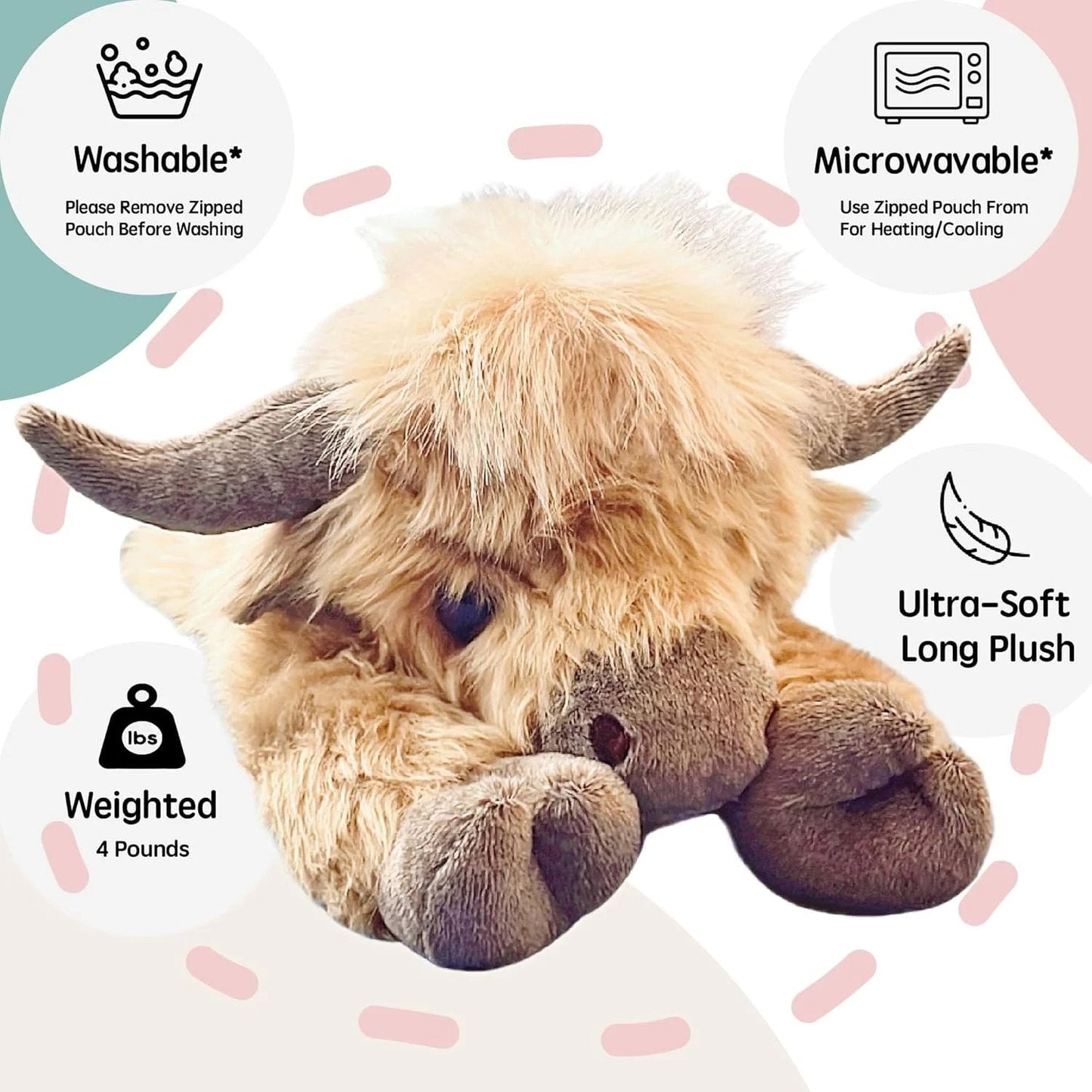 🔥LAST DAY 49% OFF -🎁Cute Cartoon Highland Cow Cuddly Toy