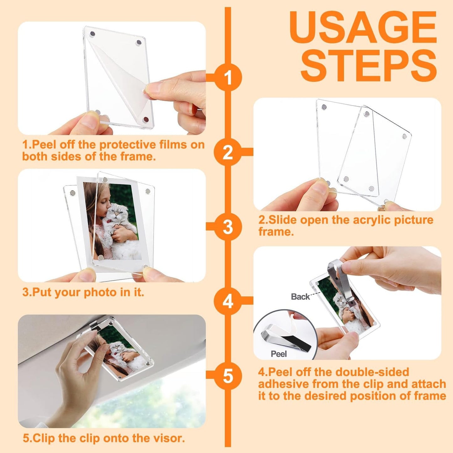 šAcrylic Magnetic Car Sun Visor Photo Clip ā Drive Safe, Youāre Loved