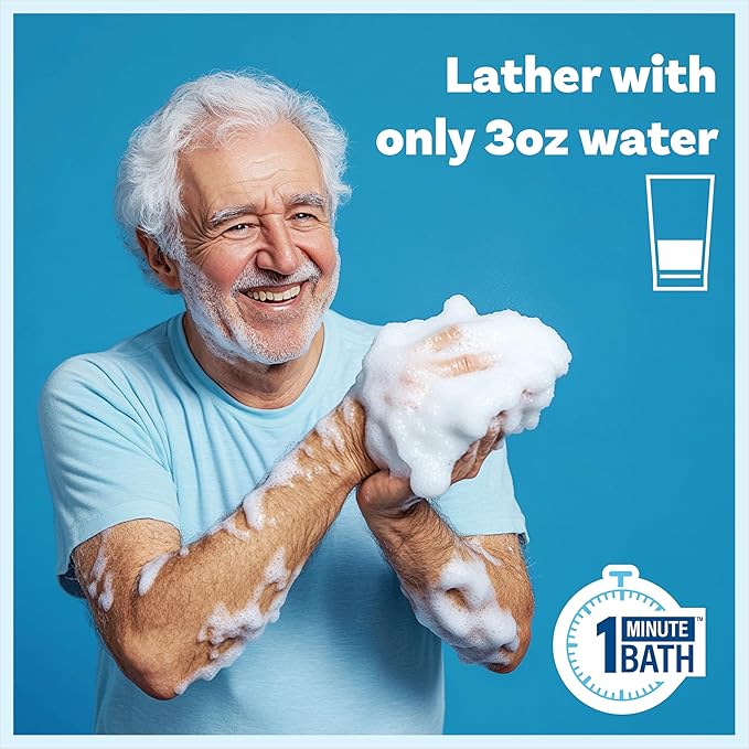 ✨Disposable Rinse Free Bathing Wipes - 25 Pack - All-in-1 Single Use Shower Wipes, Simply Dampen, Lather, and Dry Without Shampoo or Rinsing💧