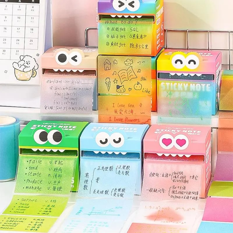 ๐๐Cute Monster Pattern Sticky Note (105 Sheets/Roll)