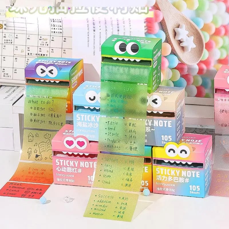 ๐๐Cute Monster Pattern Sticky Note (105 Sheets/Roll)