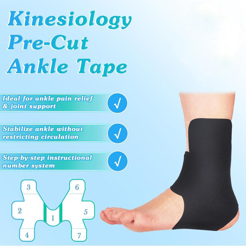 🦵 Precut Kinesiology Tape for Ankle(10Pcs)