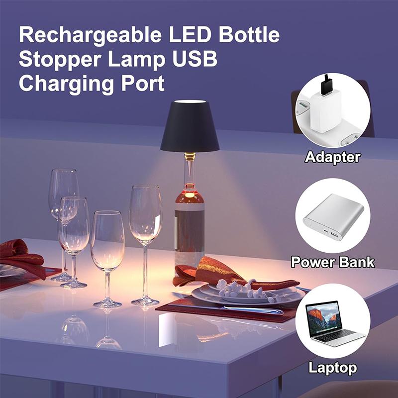 💡Wireless Bottle Lamp 3 Color Dimmable Lights