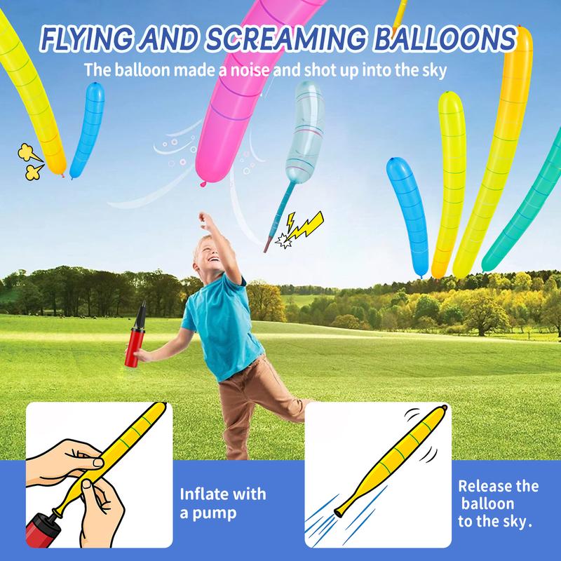 🚀 100-Pack Rocket Balloons with Pump