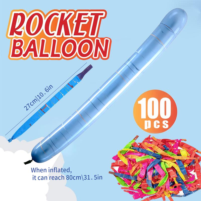 🚀 100-Pack Rocket Balloons with Pump