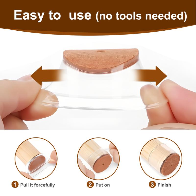 Chair Leg Caps with Felt Pads