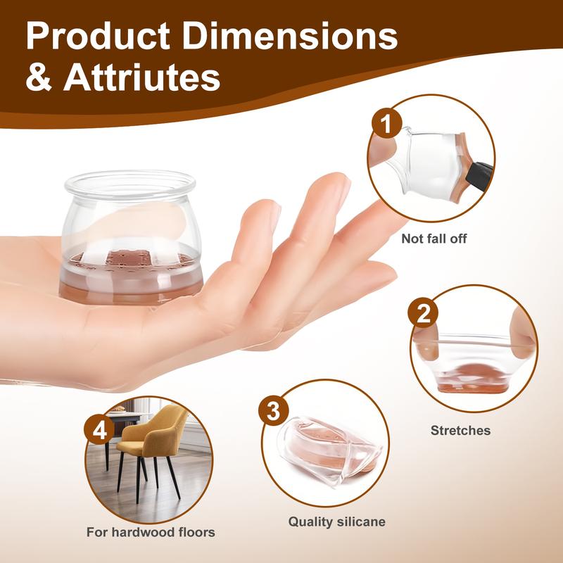 Chair Leg Caps with Felt Pads