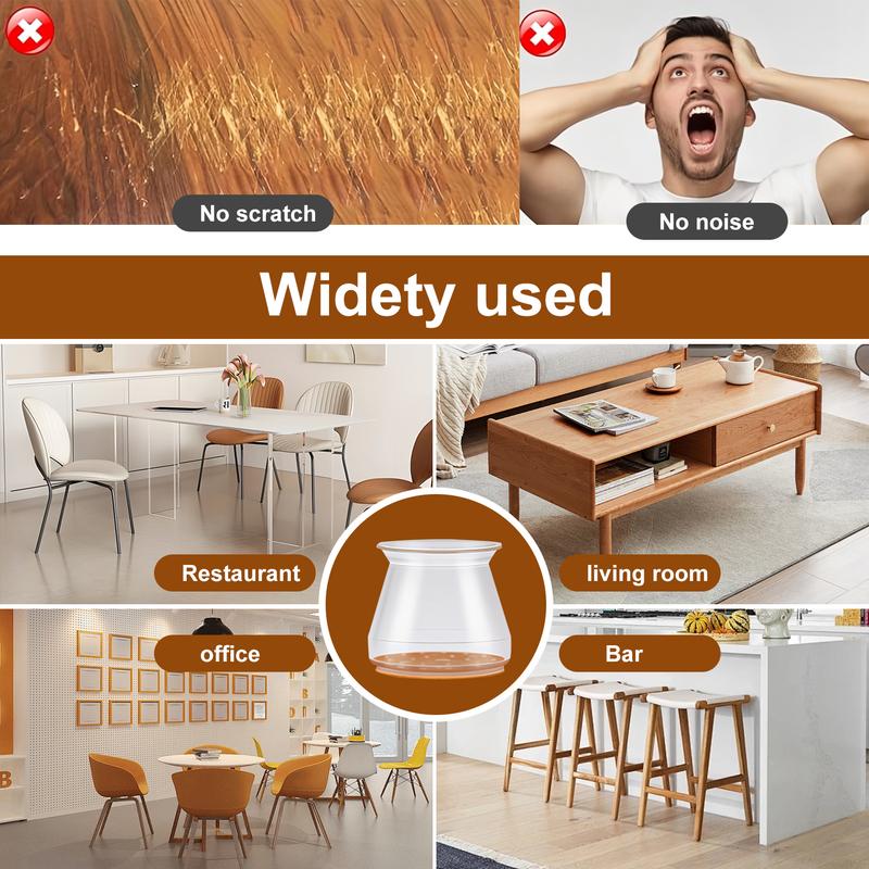 Chair Leg Caps with Felt Pads