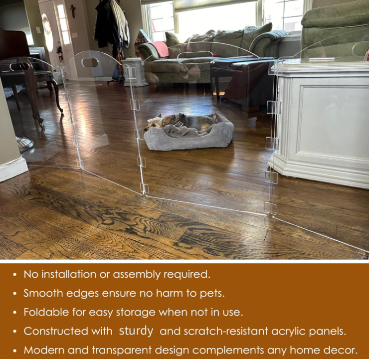 🛡️ Clear Acrylic Pet Gate