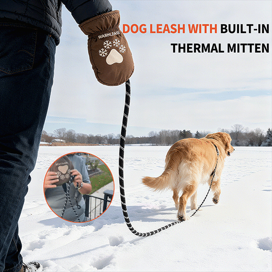 🐾Dog Leash with Built-In Thermal Mitten
