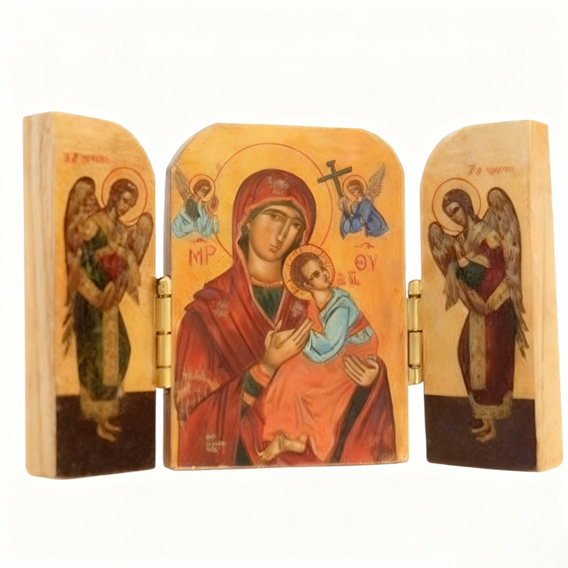 ✝️Pocket Wooden Icon Triptych – Carry Peace and Blessings in Your Hands 🙏