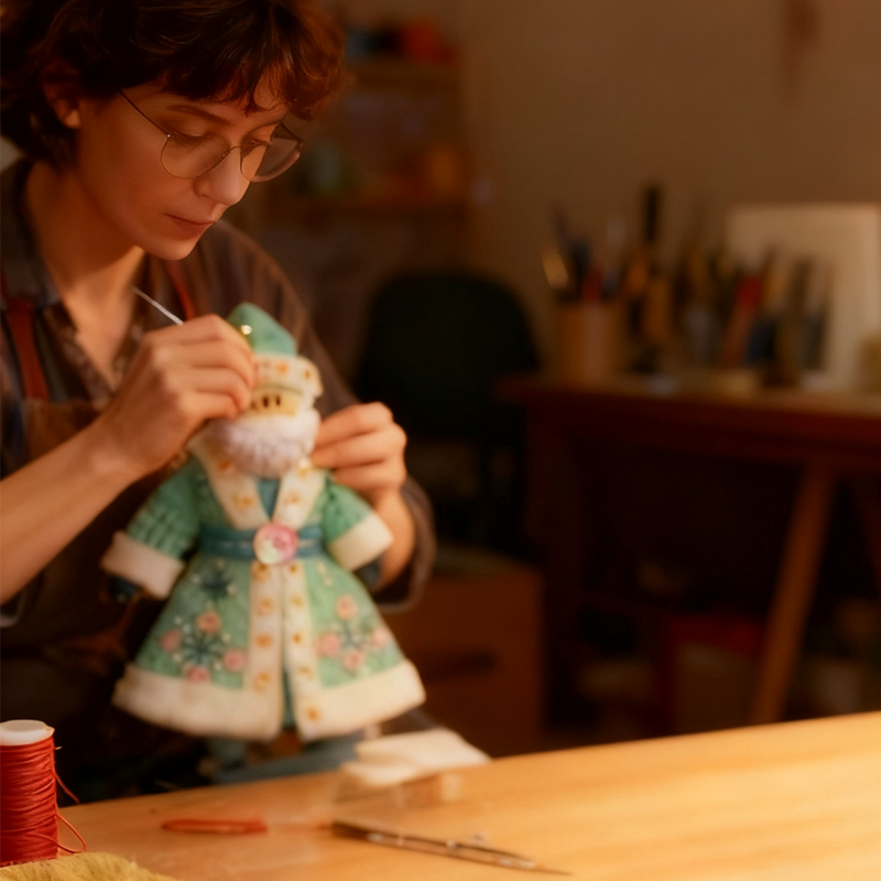 🎄 Handcrafted Santa Claus Mini Doll