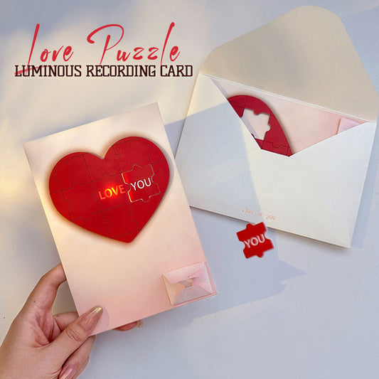 💖 Heart Puzzle Light & Voice Greeting Card 💖