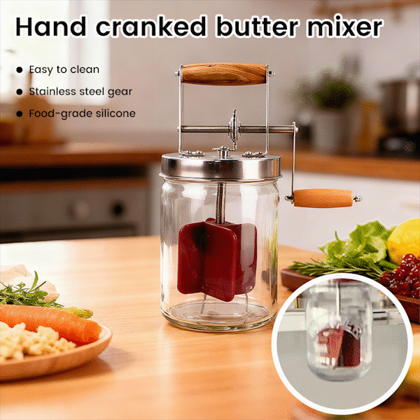 🧈 Hand Crank Butter Churner – Fresh Homemade Butter in Minutes!