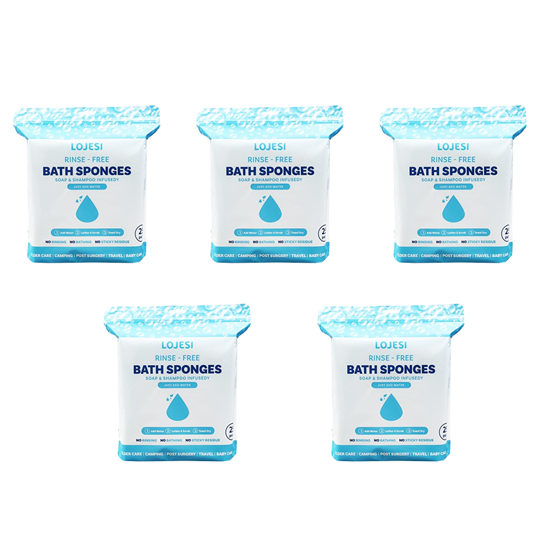 ✨Disposable Rinse Free Bathing Wipes - 25 Pack - All-in-1 Single Use Shower Wipes, Simply Dampen, Lather, and Dry Without Shampoo or Rinsing💧