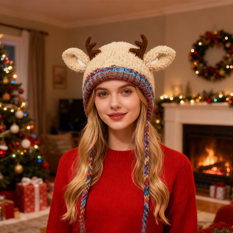 🎅 Original Design Festive Christmas Antler Hat