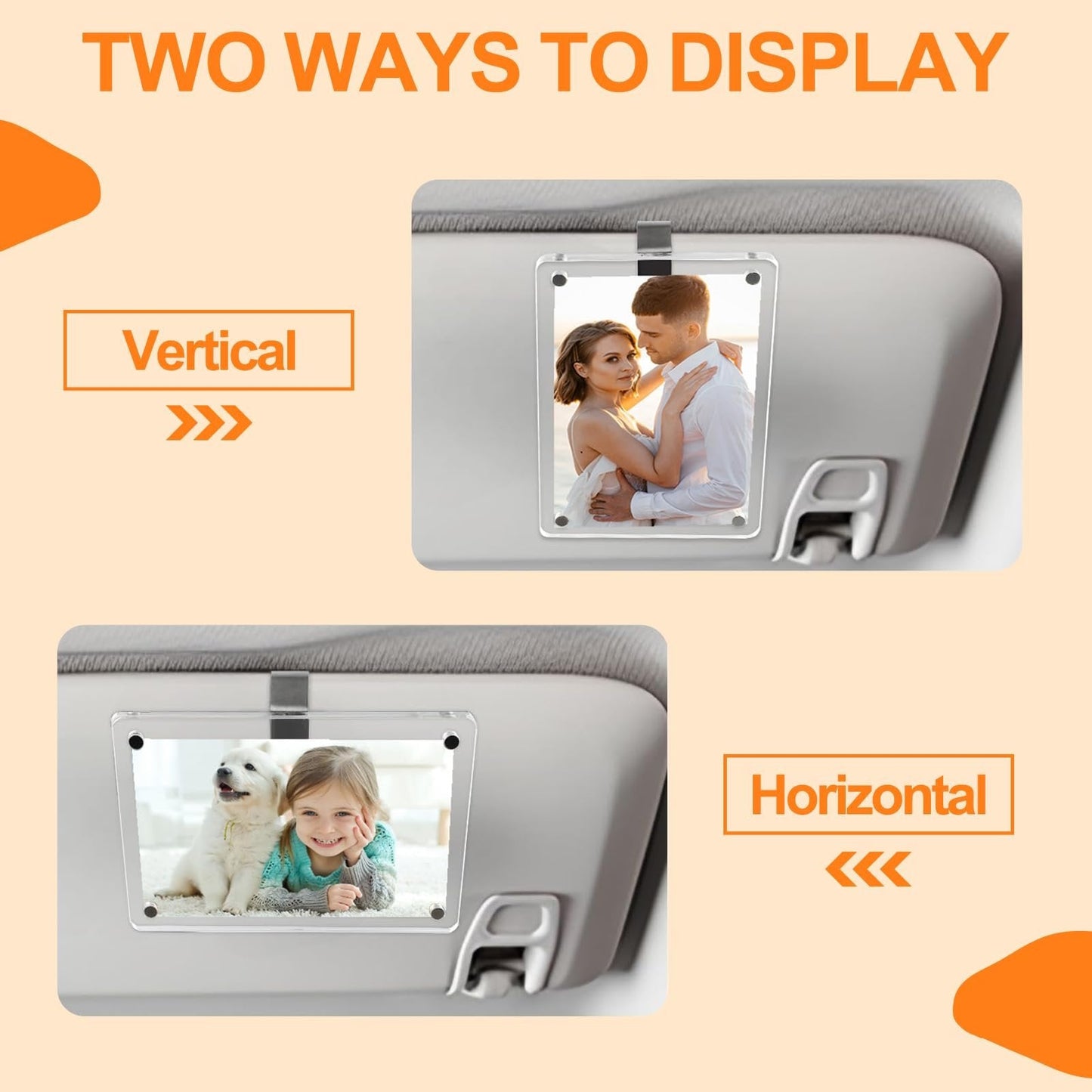 💕Acrylic Magnetic Car Sun Visor Photo Clip – Drive Safe, You’re Loved