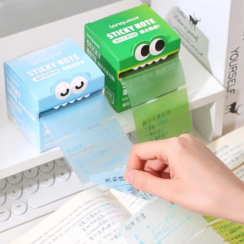 🖊🌈Cute Monster Pattern Sticky Note (105 Sheets/Roll)