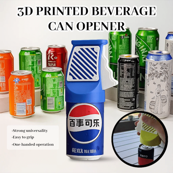 🍹3D Printed Can Opener – Effortless One-Hand Soda & Beer Opener