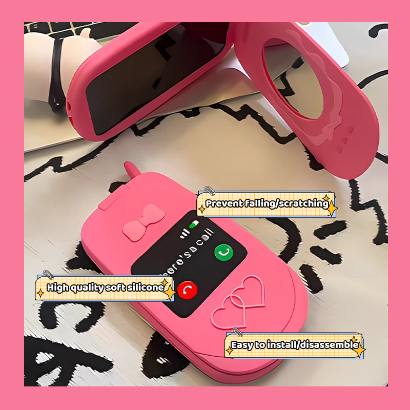 📱Cute Cartoon Flip Mirror Vintage Phone Case