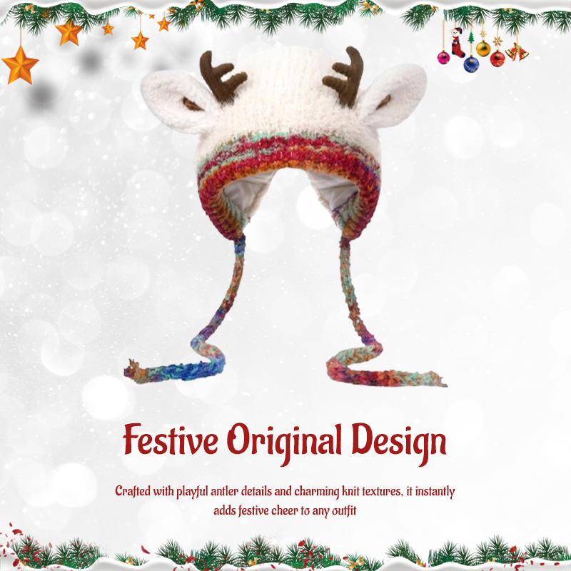 🎅 Original Design Festive Christmas Antler Hat