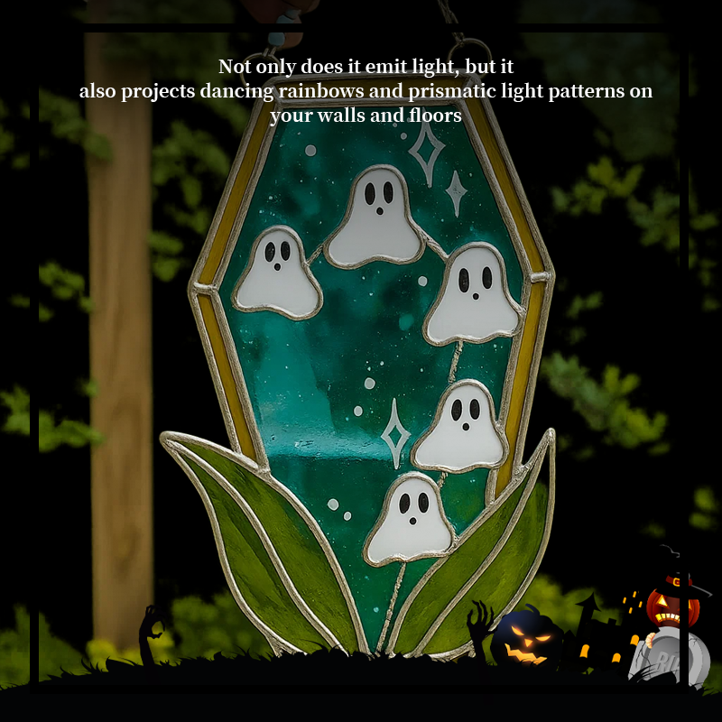 👻Stained Glass Spooky Ghost Lava Lamp Suncatcher